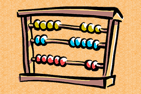 Cartoonish animated Abacus rod