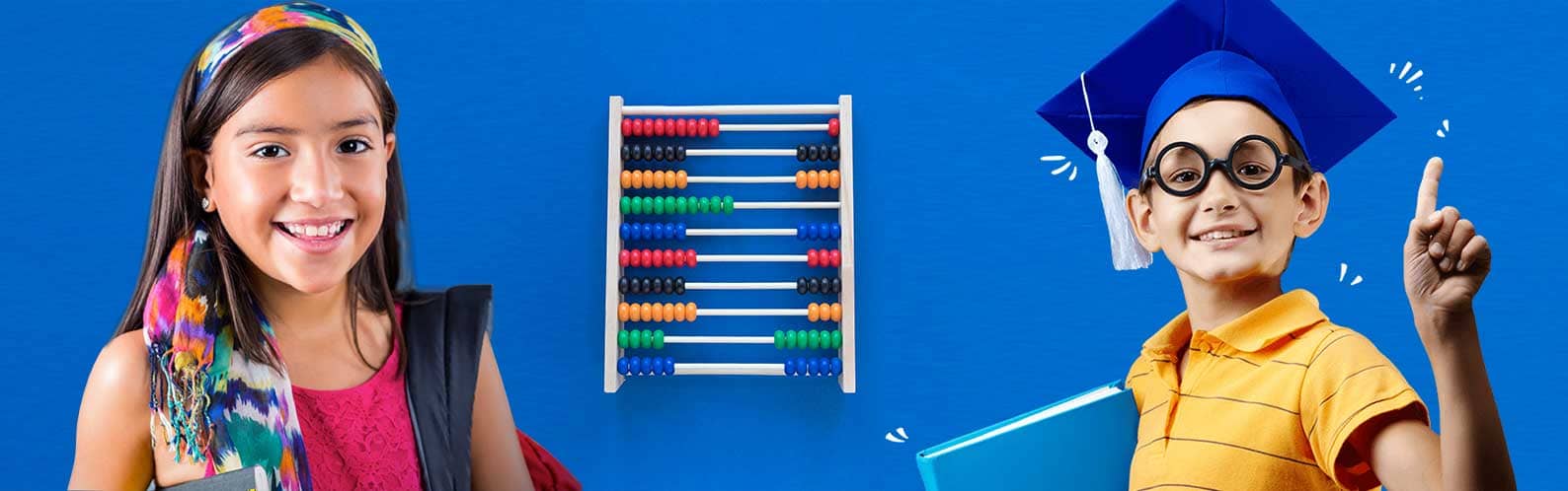 abacus banner where kids learning and showcasing abacus skills and materials