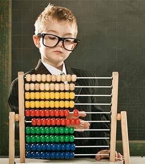 kid with abacus rod