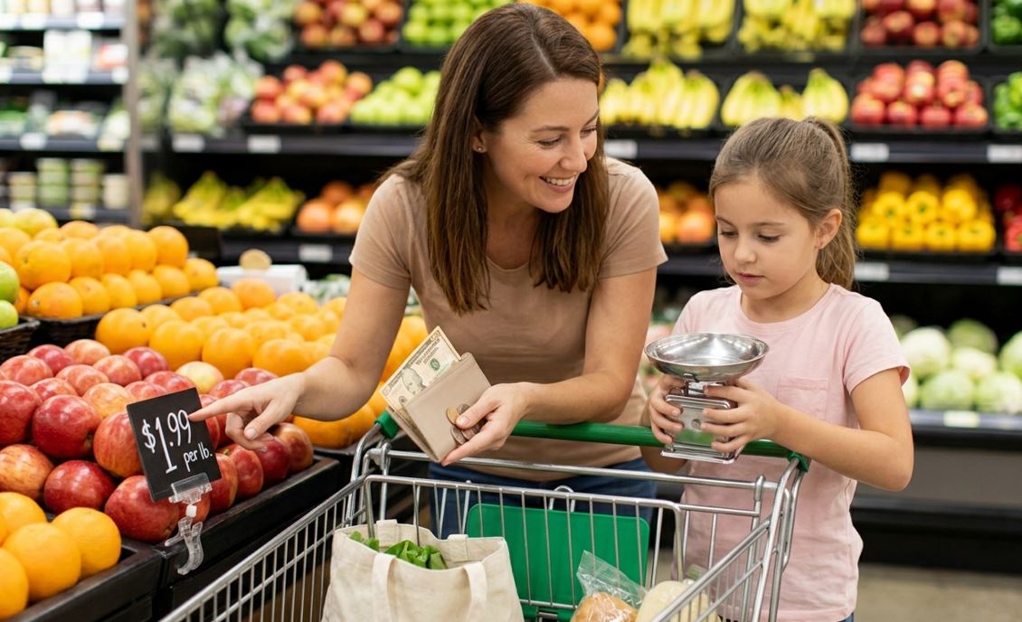 Mother and daughter shopping