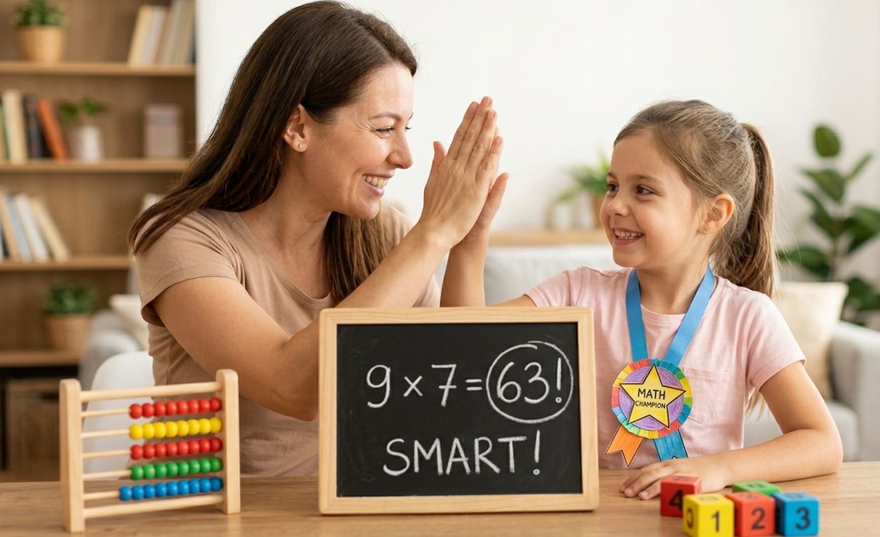 mother and daughter celebrating